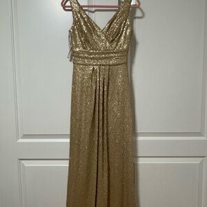 Bill Levkoff Gold Sequin Wedding Dress